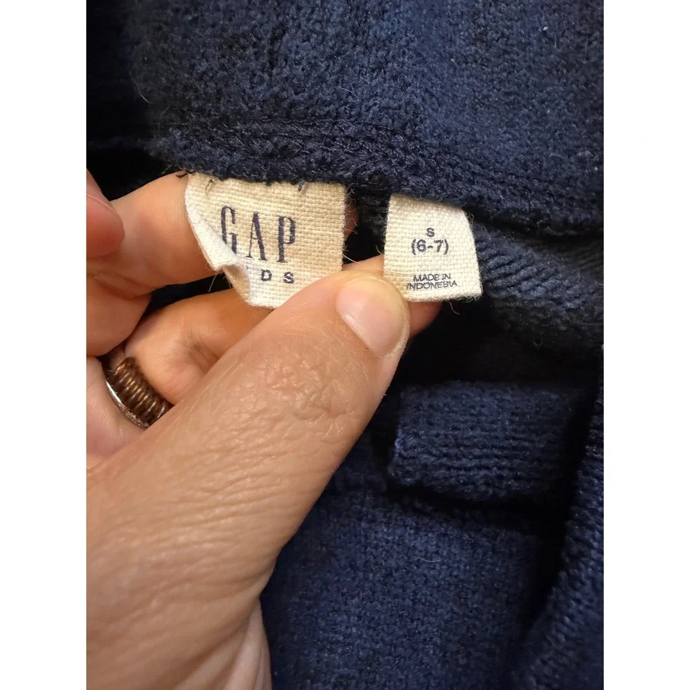 Gap Kids 1969 Navy Blue Knit Jogger Pants Boys Size S 6-7 Drawstring Sweatpants